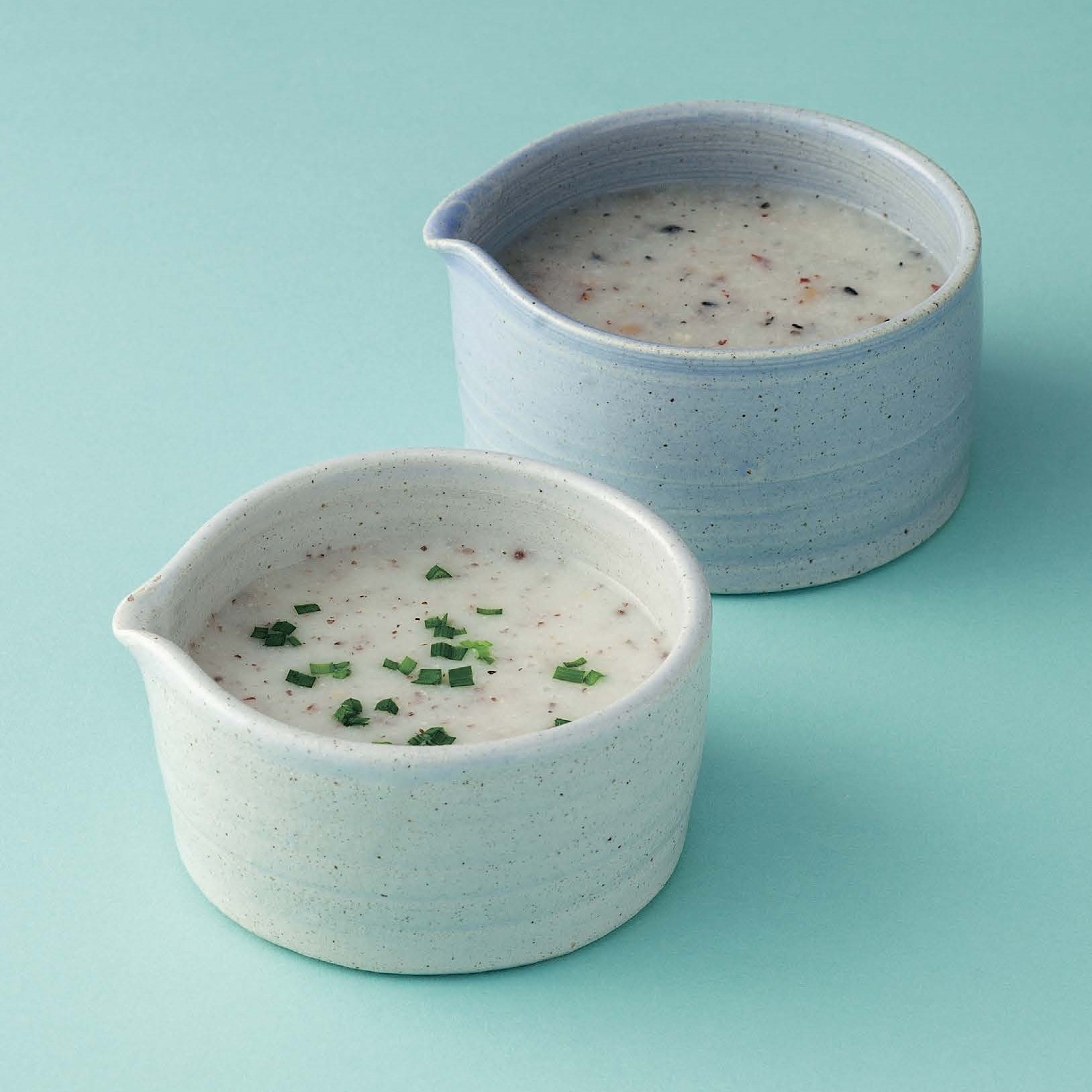 Mushroom and black sesame porridge