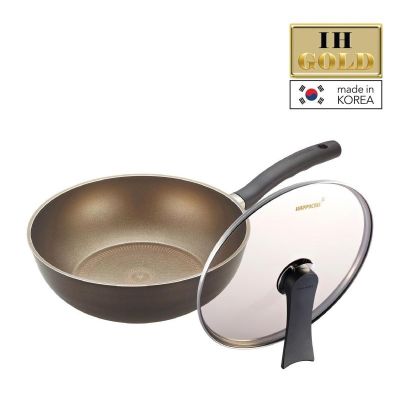 HAPPYCALL IH Gold 28cm Wok Pan With Lid 3900-0160