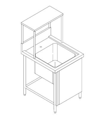 SS SINGLE BOWL SINK TABLE CW FRONT SWING DOOR