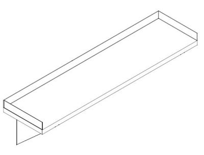 SS WALL MOUNTED SHELF C/W H/D BRACKET