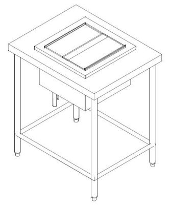 SS ICE BIN CW 2 DIVIDUAL COMPARTMENT