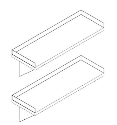 SS 2 TIERS WALL MOUNTED SHELF 900MM