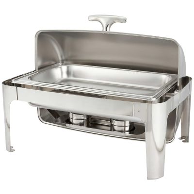 Chefhub Stainless Steel Rectangular Roll Top Chafing Dish 121213