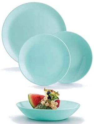 LUMINARC DIWALI LIGHT BLUE 18PC DINNER SET - 6 DINNER, 6 SOUP, 6 DESSERT P2962