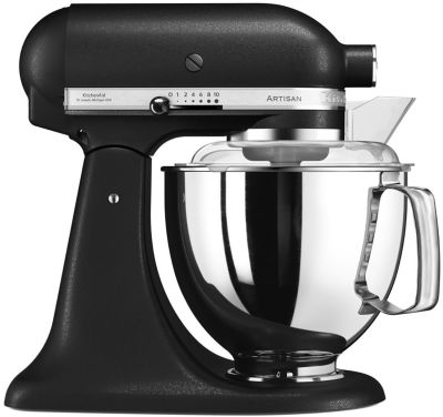 KITCHENAID 4.8L Artisan Tilt Head Stand Mixer with Twin Bowls (Cast Iron Black) 5KSM175PSBBK