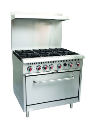 CHEFONIC 6 Open Burner Range With Oven &amp; Backsplash S36-5