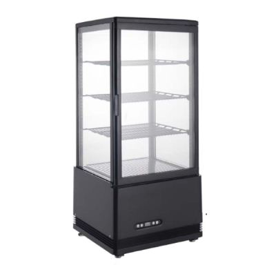 AR Countertop 4 Sided Glass Door Display Chiller Refrigerator AR78-3 (Black)