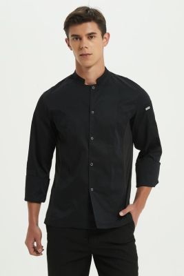 GREENCHEF Mint Black Chef Jacket (Long Sleeve) CBL8067PC