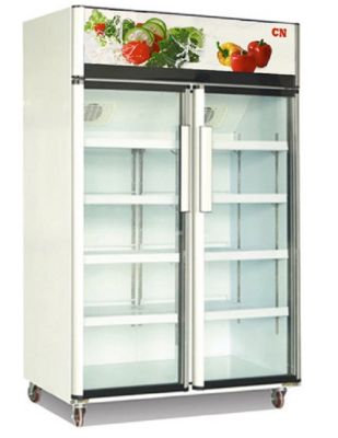 CN Double Glass Door Display Chiller With Assisted Fan Cooling CN-2GDC-3.EFA.HO08