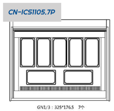 CN Ice Cream Showcase (7 pans) CN-ICS1105.7P
