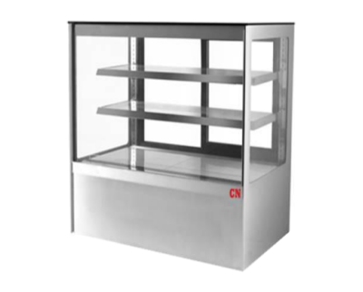 CN 3 Tier Floor Standing Cake Showcase - 4 FT (Stainless Steel Base) CN-RCS1200-3L-S.HO08-S