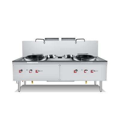 NEWWAY Gas Environmental Wok Range Double Burner W/Double Rear Pot CW-215-22D