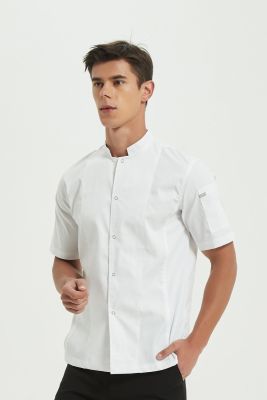 GREENCHEF Mint White Chef Jacket (Short Sleeve) CWS8067PC