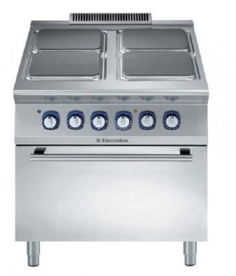 ELECTROLUX 4 Hot Square Plate Electric Range + Oven 800mm 380-400V/3N/50Hz E9ECEH4QE0 (391041)