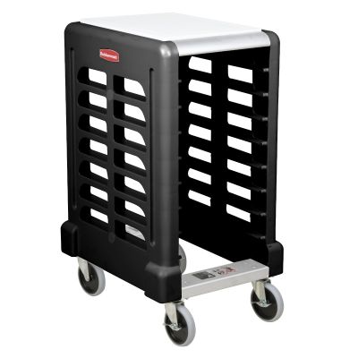 RUBBERMAID 8 Slot End Loader Prep Cart with Cutting Board (Full Size Insert Pans) FG331500BLA