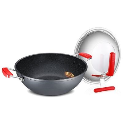 ASD Maifan Stone 36cm I.H. Die Cast Wok - Red HP36DCMSW-RD