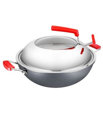 ASD Maifan Stone 36cm I.H. Die Cast Wok - Red HP36DCMSW-RD