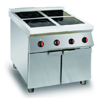 ECO KITCHEN Commercial Induction Quadruple Burners Range (Free Standing With Cabinet) IND-E30P-L3500*4U