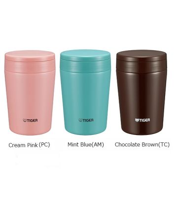 TIGER 0.3/0.38L S/Steel Thermal Soup Cup (Cream Pink/ Mint Blue/ Chocolate Brown) MCL- A030/38