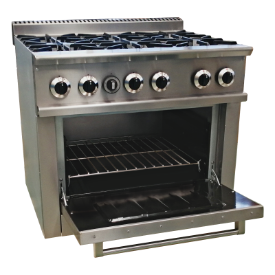 MODELUX Gas 6 Open Burner with Oven MDX-OBO36