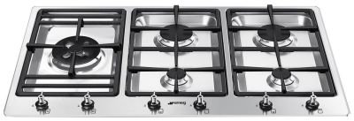 SMEG 5 Classic Gas Hob 90cm, Ultra Low Profile PS906