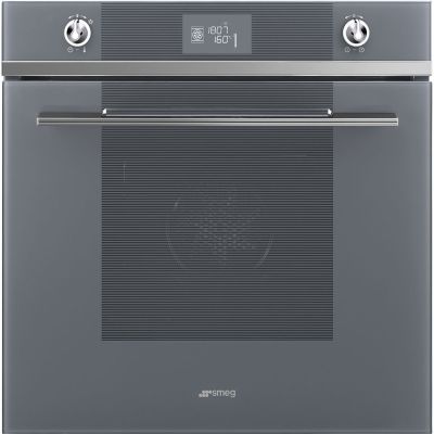 SMEG 60cm SS Linea Series Electric Thermoventilated Oven, Silver Glass SF6102TVS