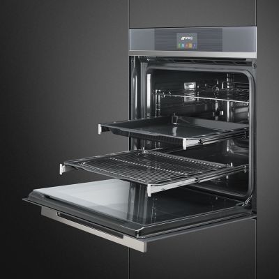 SMEG 60cm SS Linea Series Thermoventilated Pyrolitic Oven SFP6104TVS