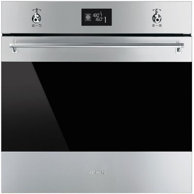 SMEG 60cm SS Classic Series Fingerproof Electric Thermoventilated Oven, Pyrolitic SOP 6302TX