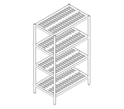 Custom Stainless Steel 4 Tier Slatted Rack