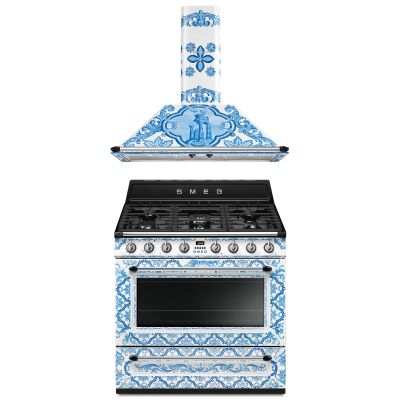 SMEG Divina cooker with Wall Mounted Decorative Hood COO-VIC-90DGM