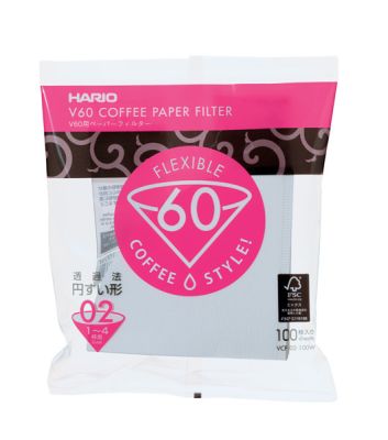 Hario V60 Paper Filter 02 W 100 sheets (white) VCF-02-100W