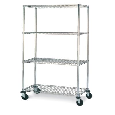 MAXEL Chrome Steel 4 Tier Mobile Rack S1848C