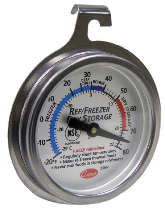 Cooper Atkins Glass Tube Refrigerator/Freezer Thermometer