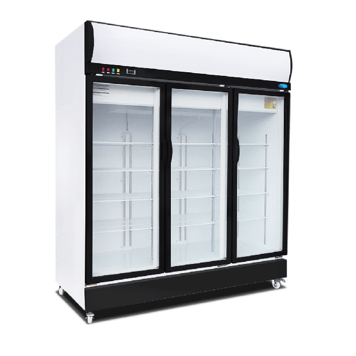 Triple door display deals freezer