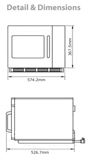 commercial microwave dimensions