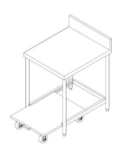 SS RICE COOKER TABLE C/W SS SLIDING TYPE UNDER SHELF & BOTH SIDE PARTITION