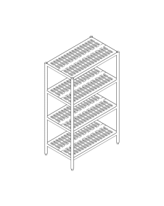 Custom Stainless Steel 4 Tier Slatted Rack